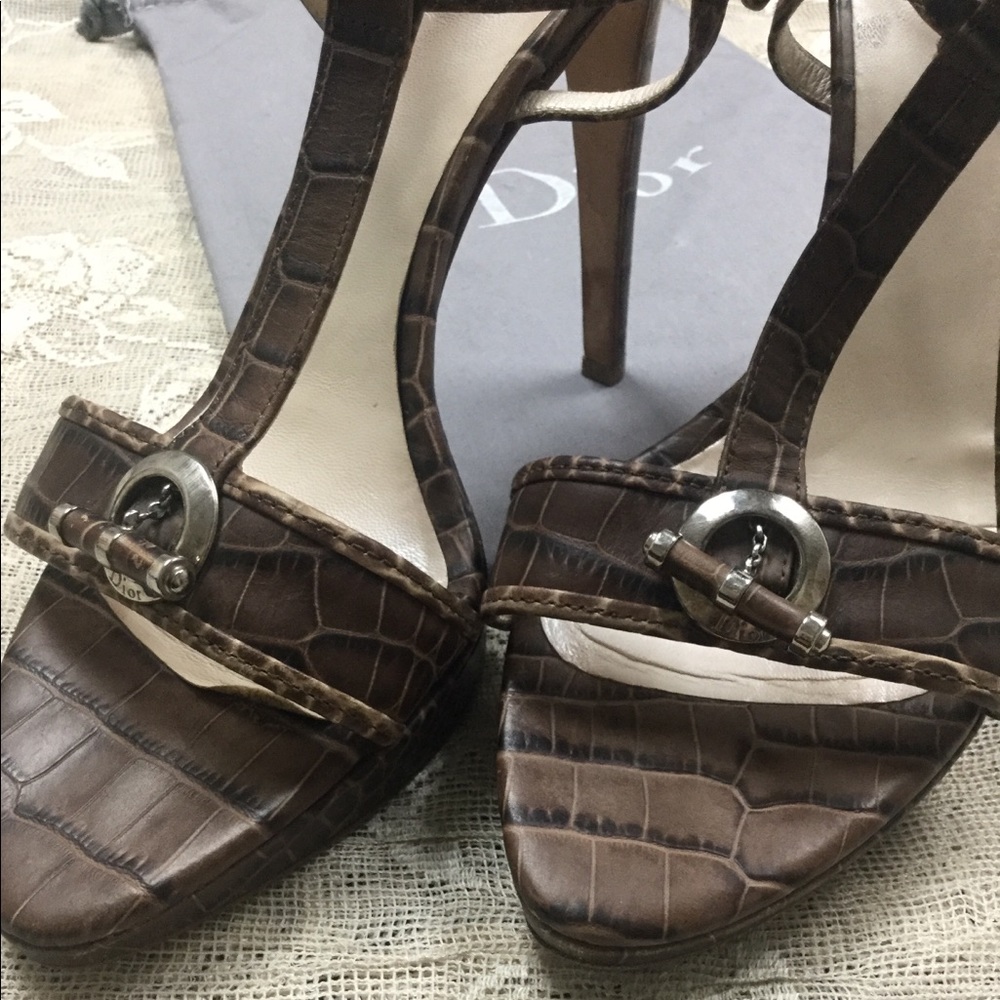 Dior croc embossed leather Platform - Picture 6 of 8